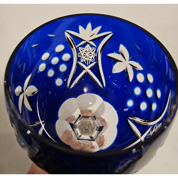 Set Of 6 Vintage JOSKA MOSEL Cut To Clear Wine Glasses New Vintage - Picture 9 of 14